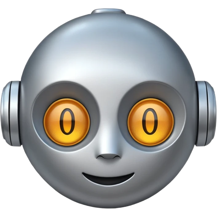 friendly robot, simple and cute, modern emoji style emoji