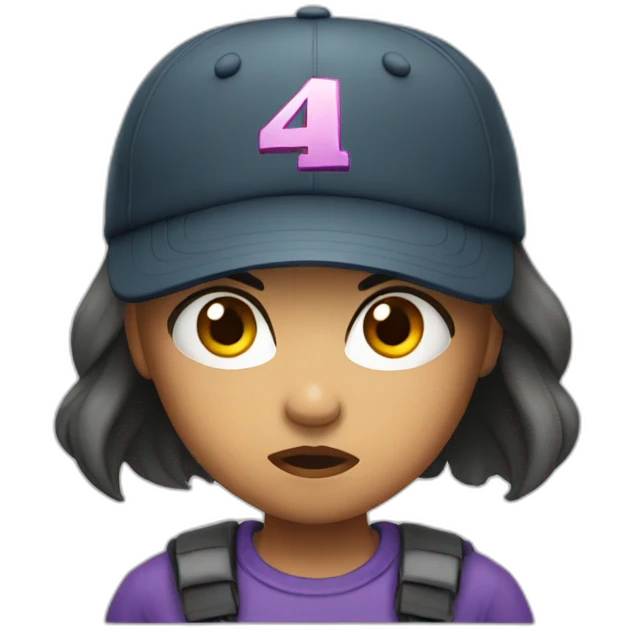 angry girl wearing cap emoji