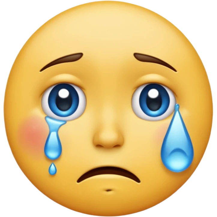 Round emoji crying and looking hurt emoji