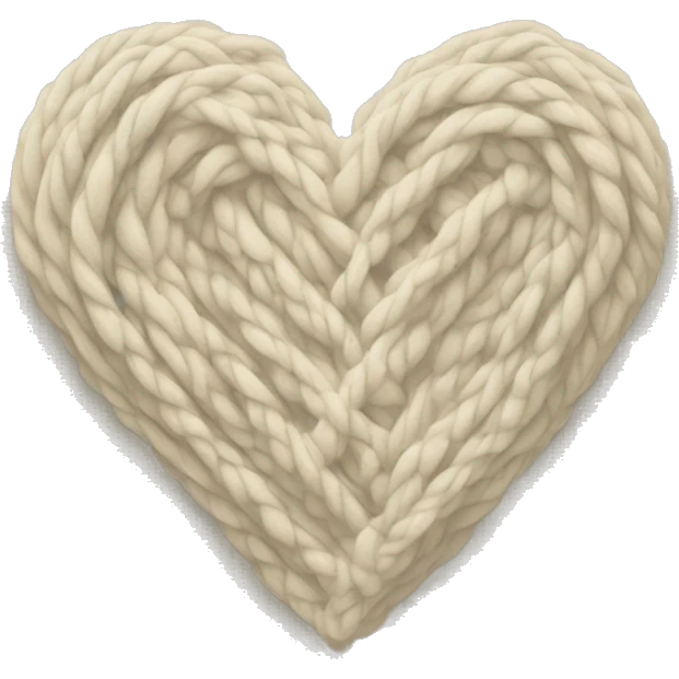 Cream Cable knit heart emoji