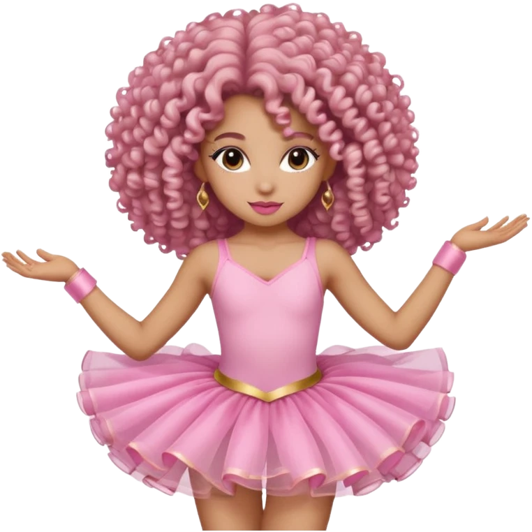 girl with big curly hair dancer emoji