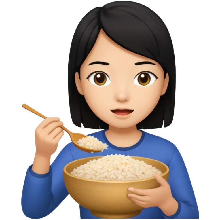 Asian eating rice emoji