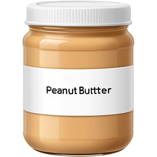 food box container with minimalist wireframe label, peanut butter jar with geometric line structure label, food container with simple outline label emoji