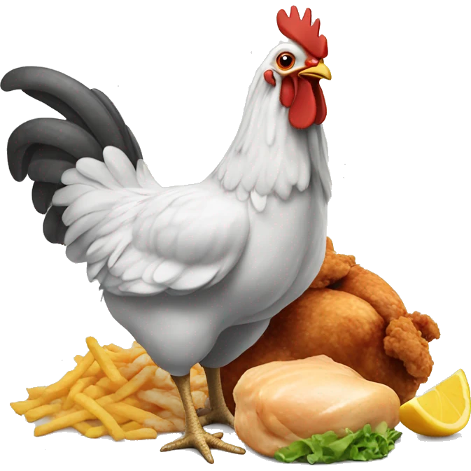 Chicken eating chicken  emoji