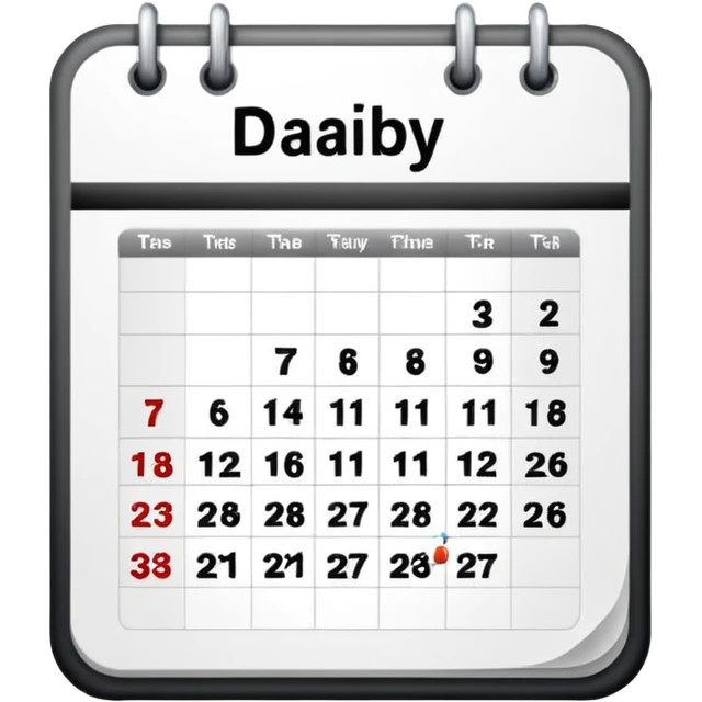 white daily date calendar emoji