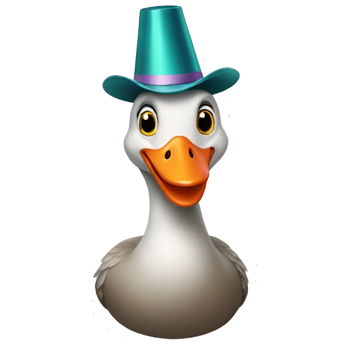 Goose wearing party hat  emoji