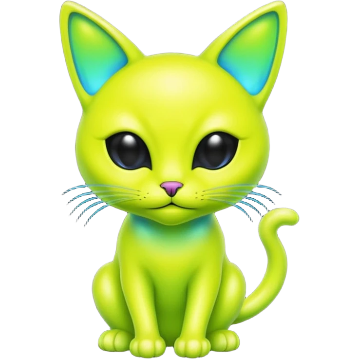 neon yellow alien cat emoji