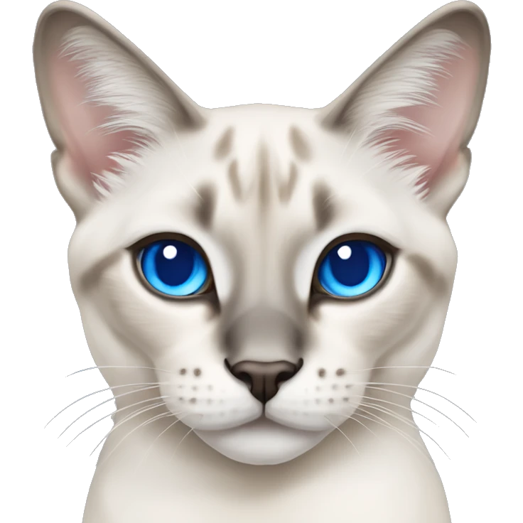 White lynx point Siamese cat with grey ears and blue eyes  emoji