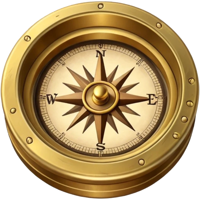 pirate compass object icon, brass compass, adventure style, 3D cartoon, mobile game icon style, centered, clean background, no text, no watermark
 emoji