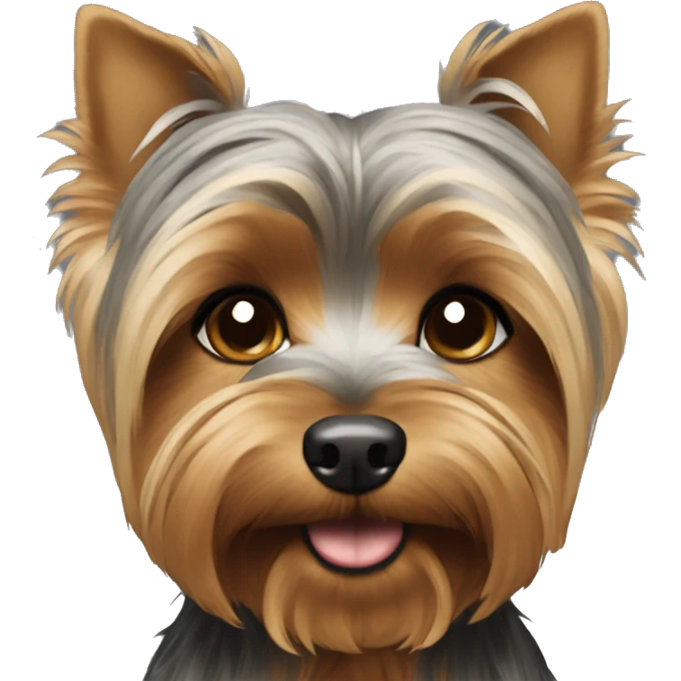 A yorkie with mostly grey and light brown emoji