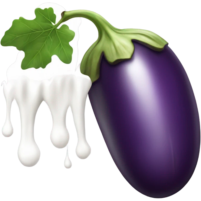 running eggplant leaking white liquid  emoji