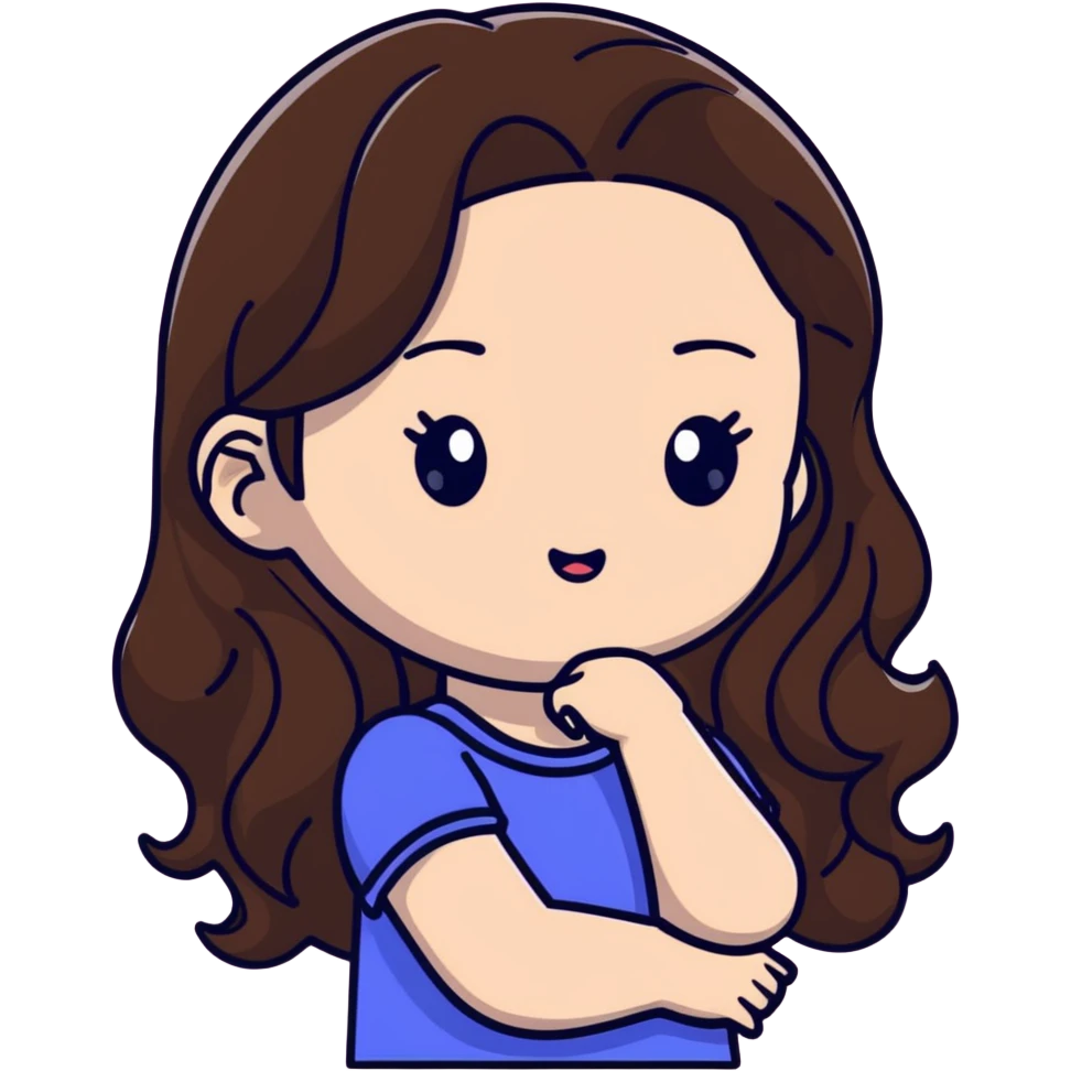 Jennie from BLACKPINK with wavy brown hair emoji