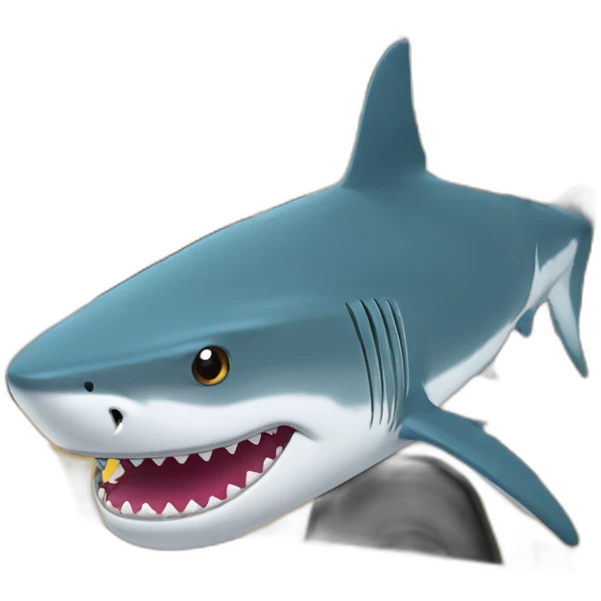 shark driving inside a school bus emoji
