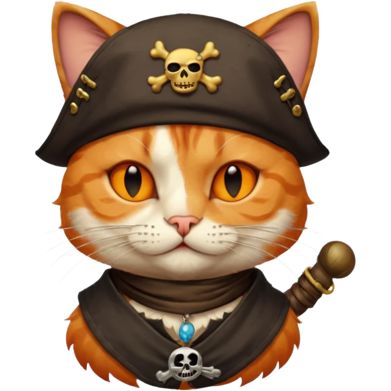 pirate cat with one closed eye emoji