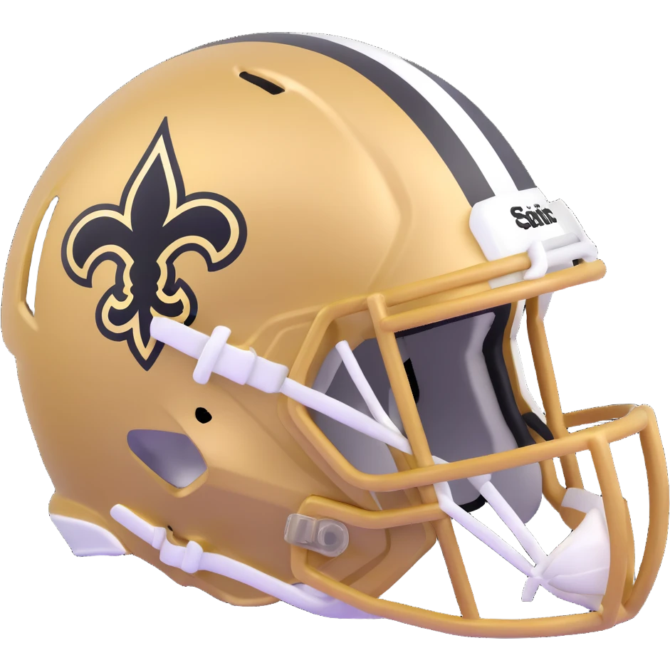 New Orleans Saints football helmet in black and gold team colors emoji