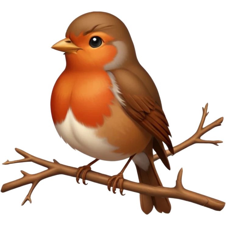 Robin on a branch  emoji