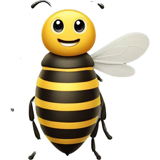 Bee with saying, "Fun must be always" emoji