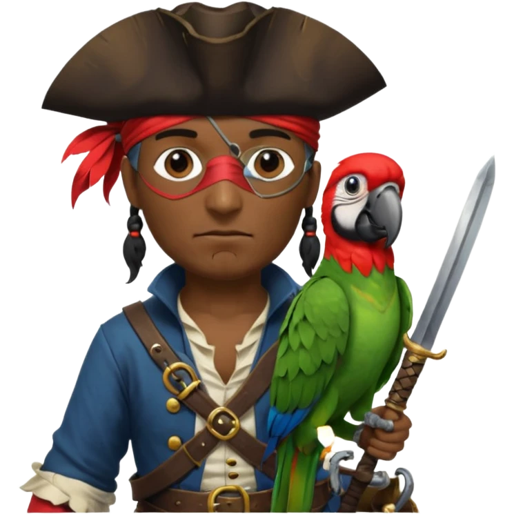 pirate and parrot emoji