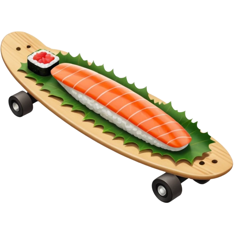 Sushi on a skateboard emoji