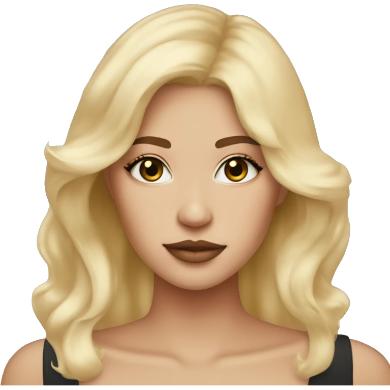 Blonde girl, shin rose , blush and filler lips emoji