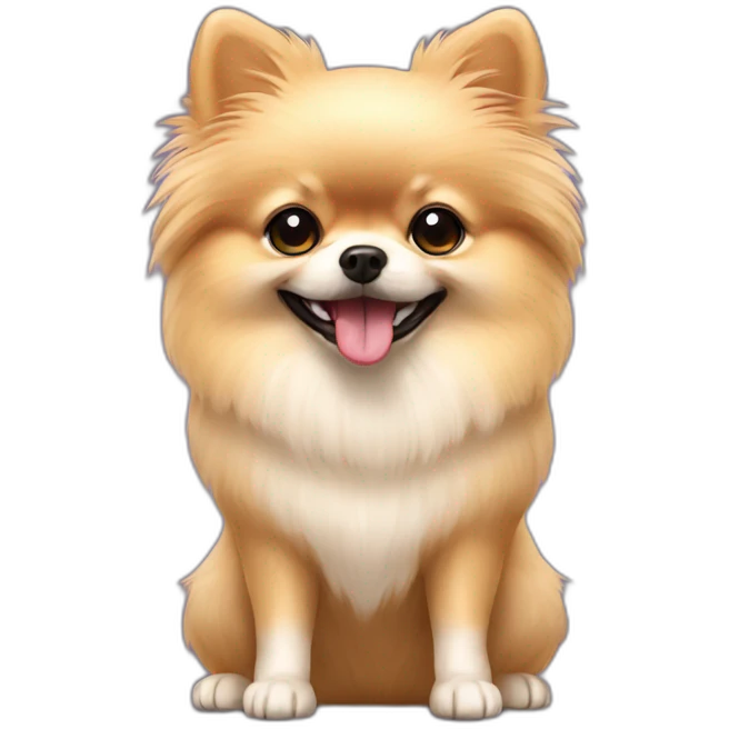 Creme Pomeranian with a ball emoji