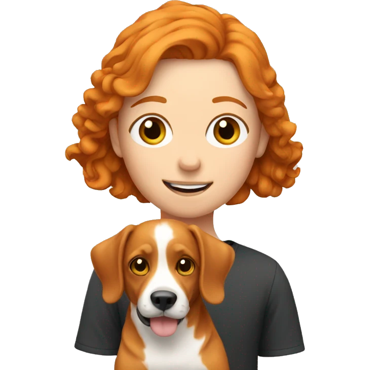 ginger with dog emoji