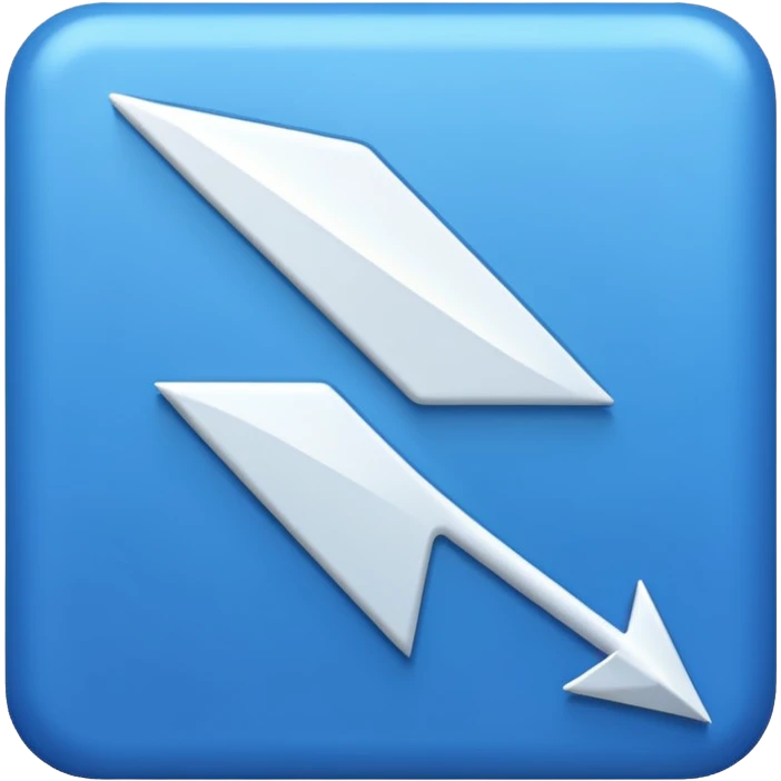 Un cuadrado azul con una flecha en medio emoji