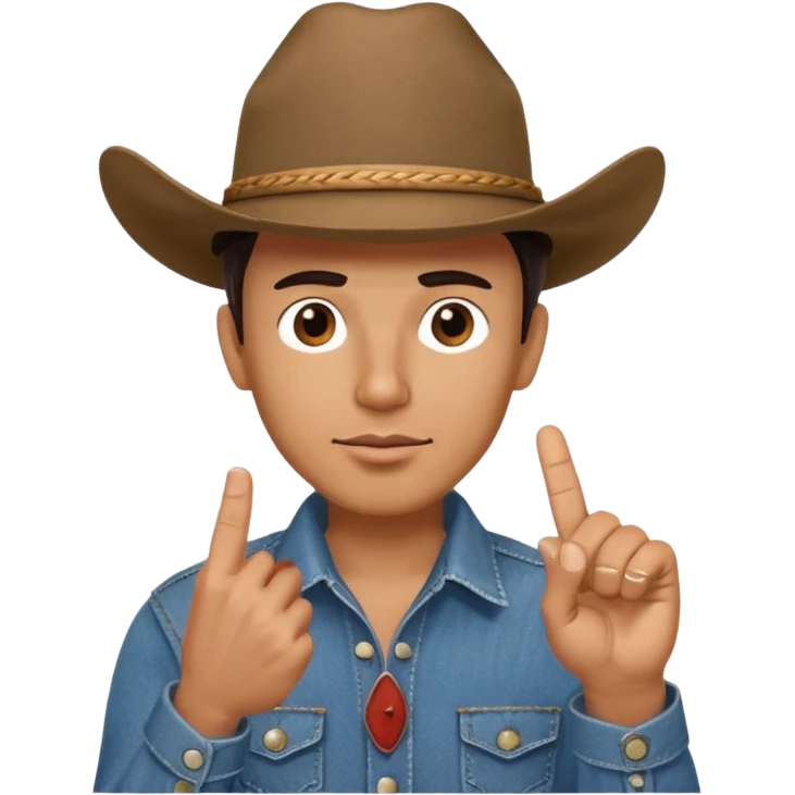 cara de vaquero sacando el dedo corazon emoji