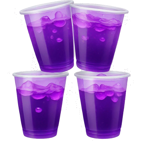 2 cups stacked on each other filled with purple soda emoji