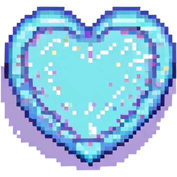 heart icon with a small sparkle, pixel art emoji