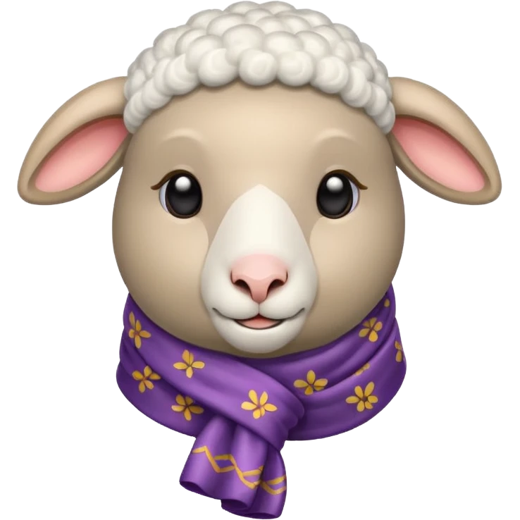 sheep with decorative scarf emoji