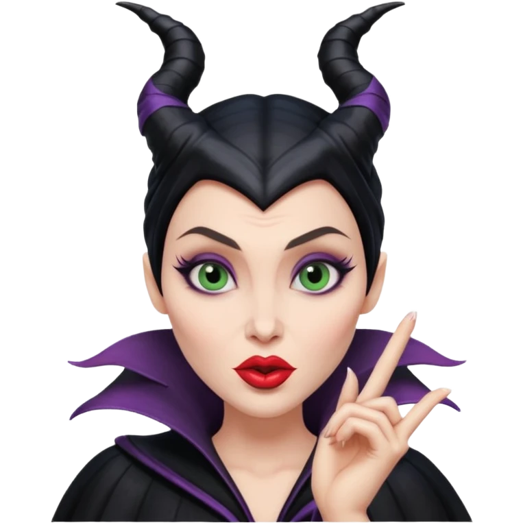 Maleficent blowing a kiss emoji