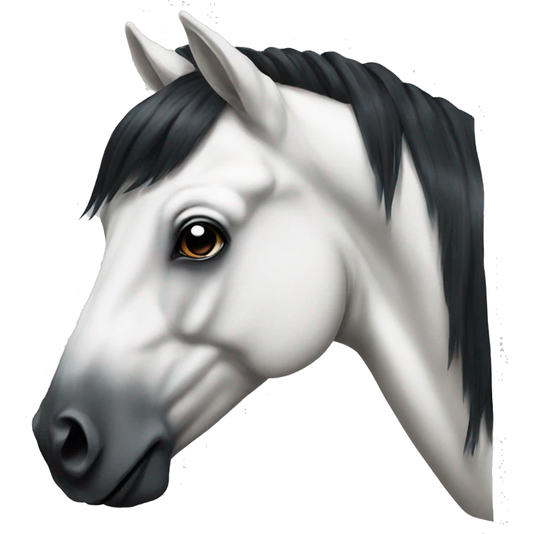White and black painted horse emoji