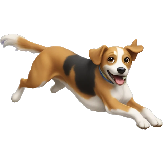 Agility dog jumping over anvil emoji