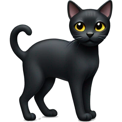 black cat with slim head  emoji