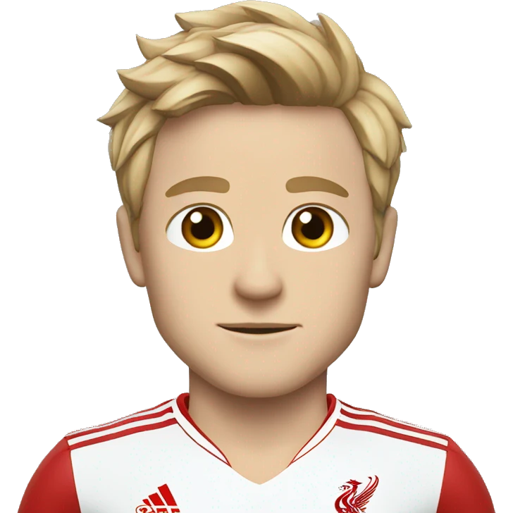 Martin Odegaard wearing Liverpool fc uniform emoji