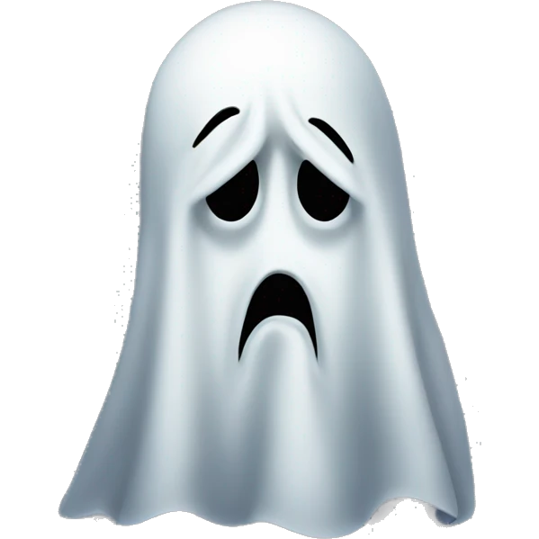 Frowning ghost with tattoos  emoji