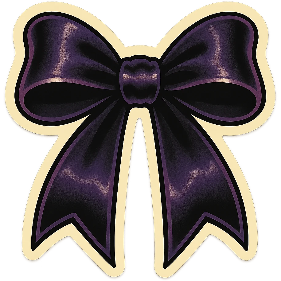 gothic bow in retro stickers style emoji