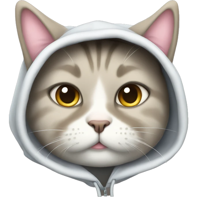 Fat cat with hoodie emoji