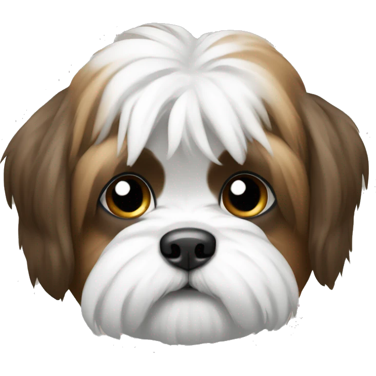 Shitzu white brown  emoji