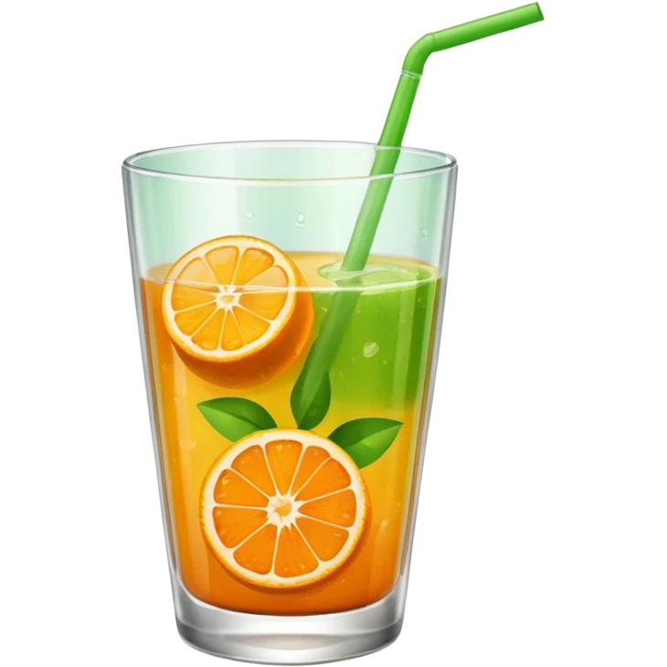 juice, colors yellow,orange, green emoji