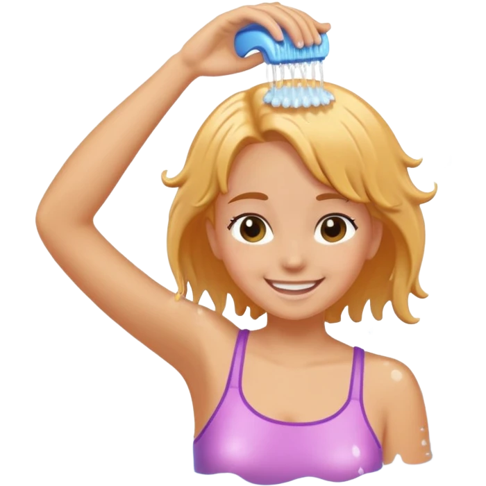 A girl washing her hair  emoji