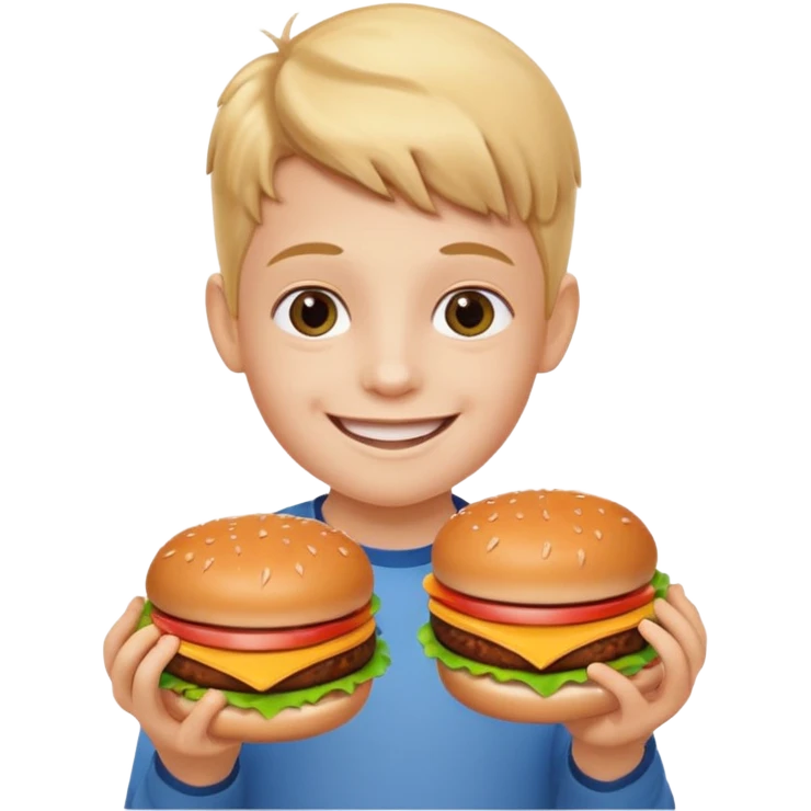 kid with hamburgers emoji