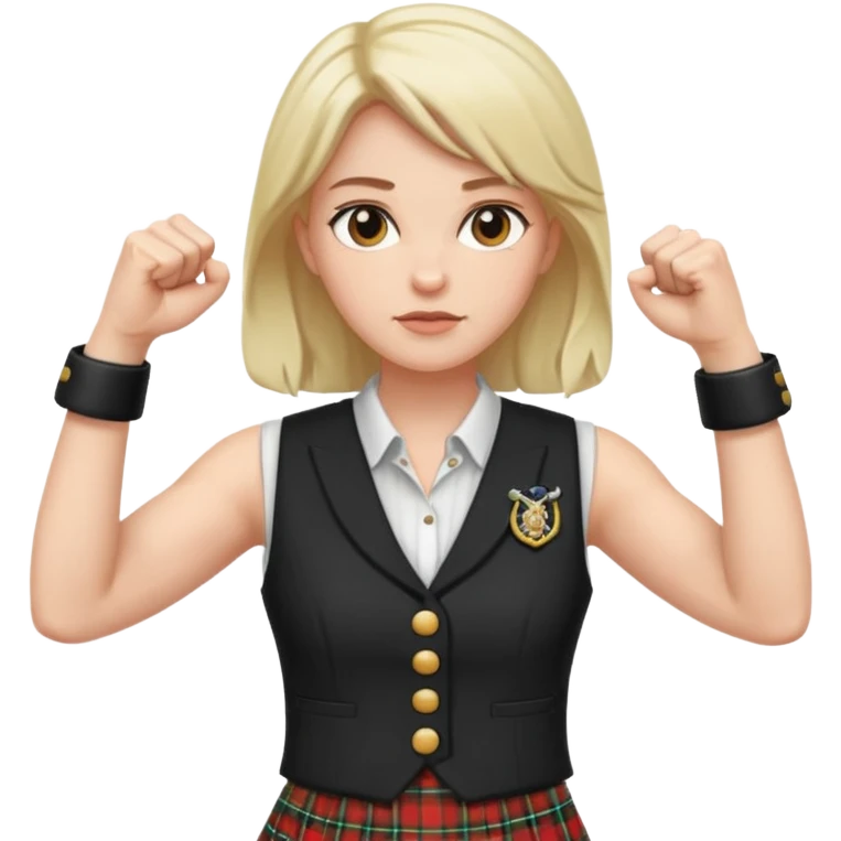 Scottish woman with fists up emoji