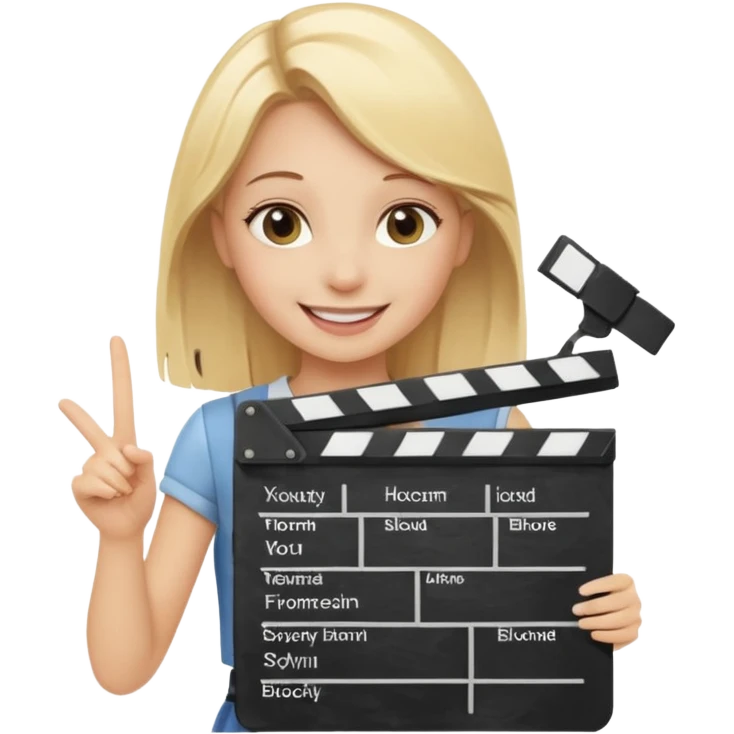 Blonde girl with clapboard emoji