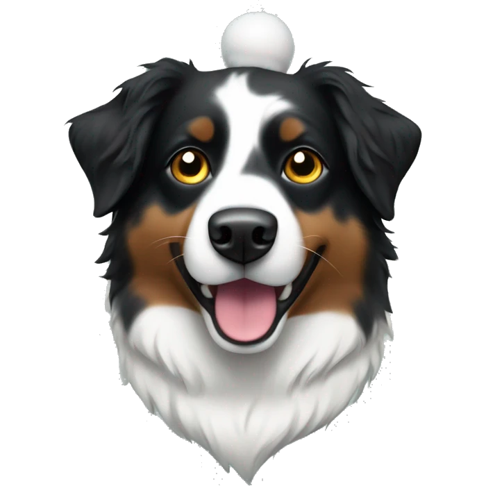 Small black australian shepherd dog Christmas tree emoji