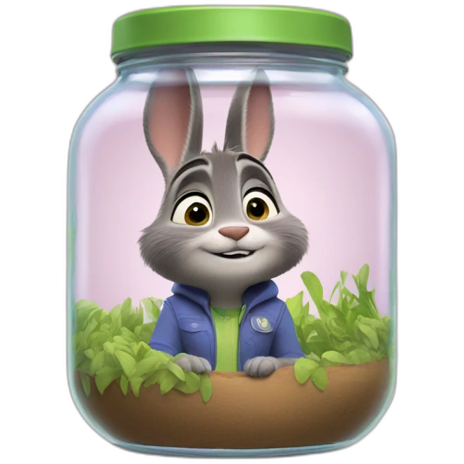 judy hopps from zootopia in a jar emoji