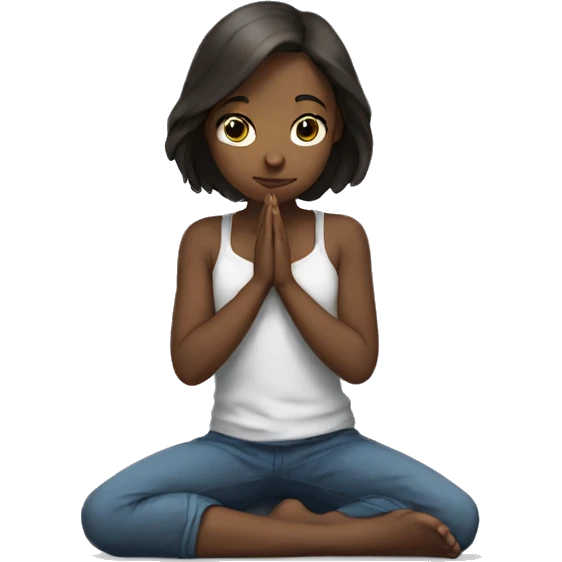 Girl on her knees prays emoji