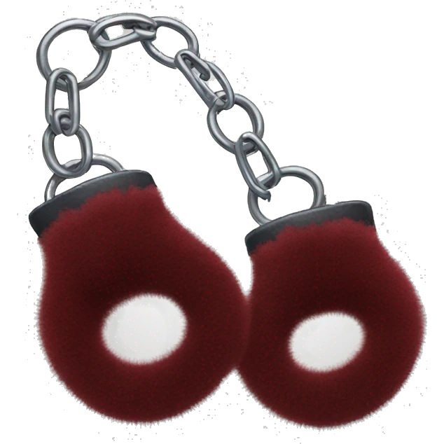 Dark red fuzzy handcuffs emoji