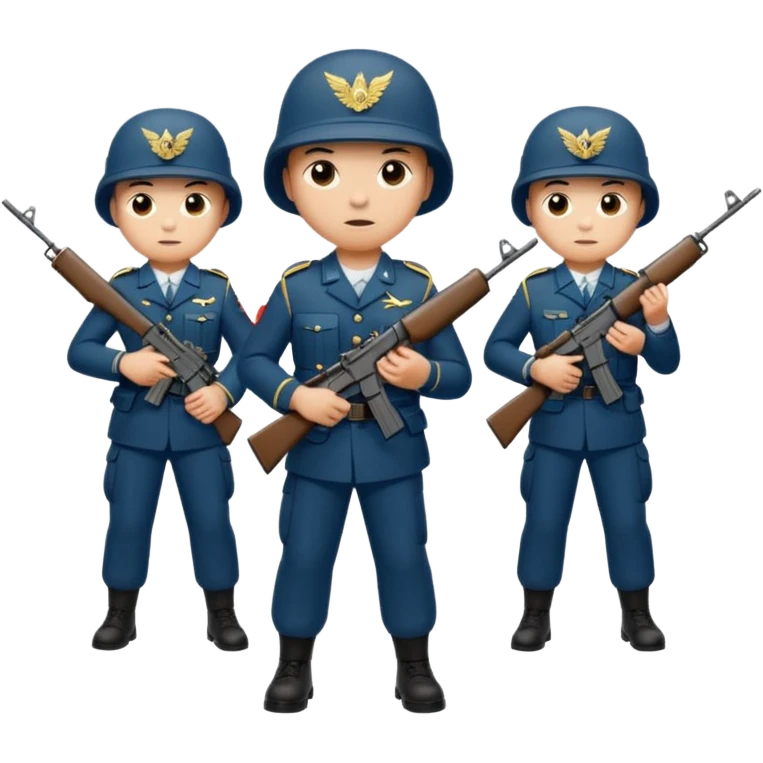 Marching soldiers with m16a4s rifles emoji